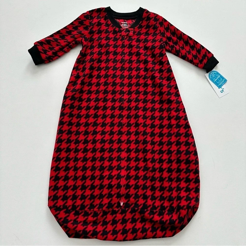 Carter's Red and Black Houndstooth Sleep Sack Size 6-9 Months